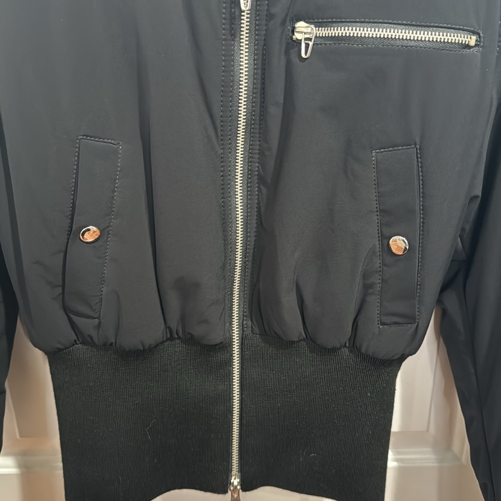 T ALEXANDER WANG BLACK CROPPED BOMBER JACKER 4 - Picture 7 of 14